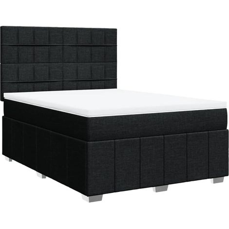 Maison Exclusive - Giroletto a Molle con Materasso Nero 160x200 cm in Tessuto (1/5)