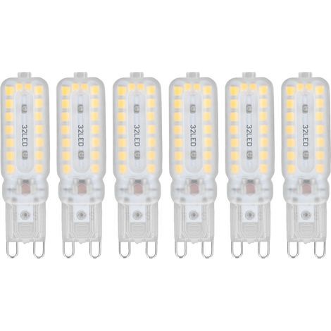 Ampoules LED G9 7W, variable, éclairage à 360 °, ampoule de remplacement pour lampe murale, bureau, armoire, blanc chaud, 220-240V, 6 pièces (1/5)