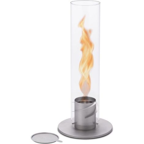 Lampada a Bioetanolo da Tavolo Ø12x54 cm in Acciaio Inossidabile Grigio (1/5)