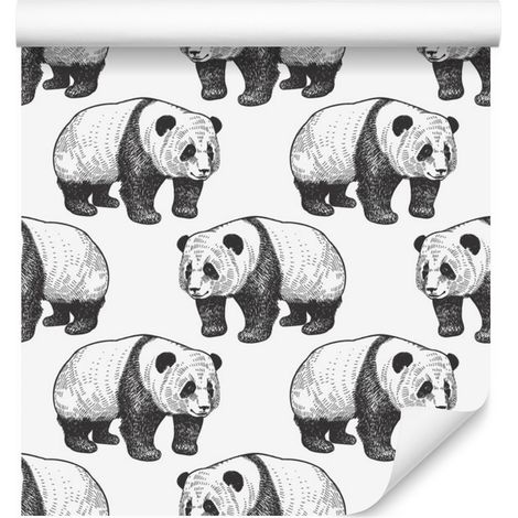 Carta da parati con motivo panda per soggiorno e camera da letto, 50x1000 cm (1/5)