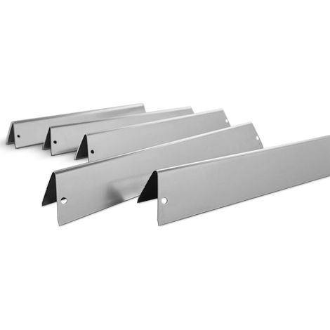 Lot de 5 barres Flavorizer en inox pour barbecue Weber Genesis série 300 jusqu'a 2010 (boutons sur le coté)
