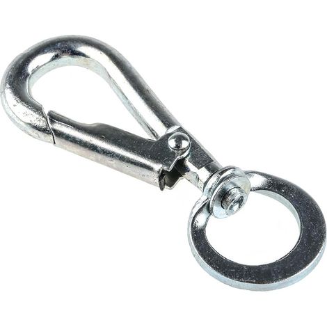 Mousqueton pivotant, Acier Plaqué Zinc, dia. 5.5mm, longueur 66mm ( Prix pour Paquet de 5 )