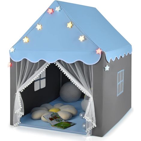 Goplus – Tente de jeu enfant 105 x 120 x 140 cm – Tissu oxford et tapis épais – Pour intérieur et extérieur – Avec fenêtres en maille et rideau moustiquaire (1/5)