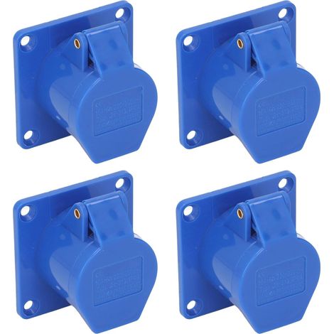 4 Prise Industrielle, 3 Broches, 16 A, Étanche IP44, Laiton Et PP, Pour Atelier Camping Marine (1/5)