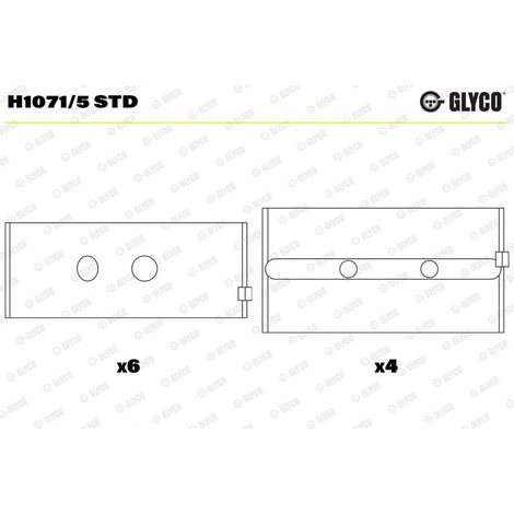 Coussinet de paliers de vilebrequin GLYCO H1071/5 STD CITROËN 0113.57 34417