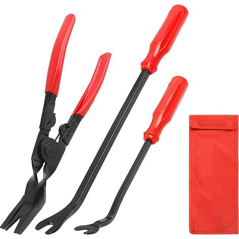 Outil Démontage Rivets Voiture: 3 Pièces Outils Revêtement Porte, Outil Retrait Clous, Outil Desserrage pour Panneau Porte Voiture, Tableau Bord, Extracteur Coussins, Heavy Duty (1/5)