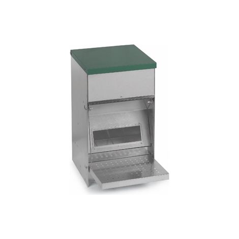 Mangeoire anti nuisible pour volailles 10kg – Système à pédale – Réservoir à trémie – Système anti gaspillage – Gaun