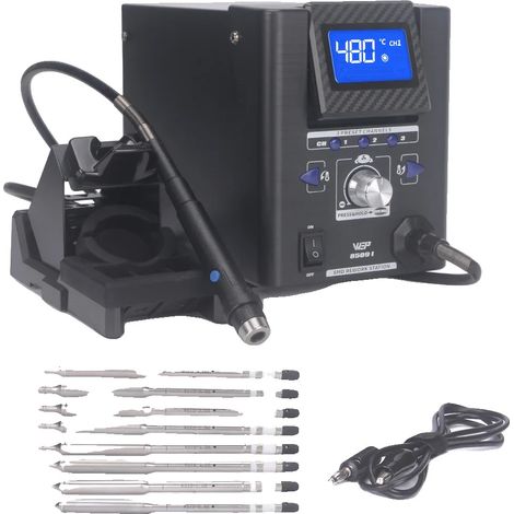 Station de soudage de précision, contrôle de température précis, buses à changement rapide, WEP-8509-I 8pcs, 220V UE (1/2)