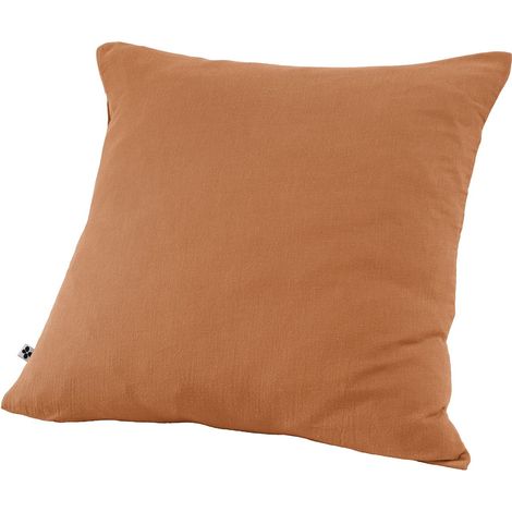 Taie d’Oreiller 60 x 60 cm – Double Gaze de Coton – Gaïa Abricot