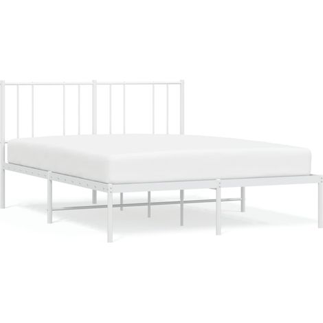 Maison Exclusive - Cadre de lit métal sans matelas et tête de lit blanc 120x190 cm