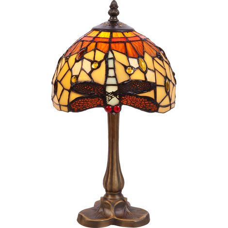 Tisch Lampamanor kleeförmiger Sockel, Durchmesser 20 cm, Serie Belle Amber