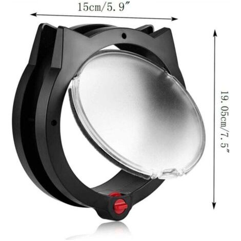 NALOOKAMIC Chatière pour Animaux - Verrouillage 4 Voies, Design Unique, Facile à Installer - Noir (1/3)