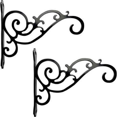 Gancho para plantas, 2 piezas, Gancho para flores, Colgador de plantas, Gancho de pared, Soporte para colgar plantas, Negro (1/5)