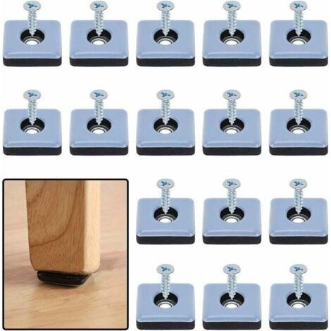 – Patins téflon auto-adhésifs carrés pour meubles lourds – 16 pièces 25mm x 25mm – Anti-vibration – Réduction du bruit sur tous types de sols (1/5)