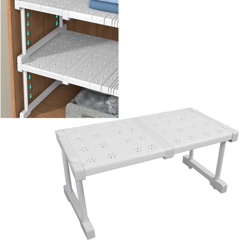 Étagère extensible pour armoires, étagères à plusieurs niveaux, étagères sous évier, séparateurs de placard, longueur intérieure d'un meuble sous évier à légumes 37-48 cm (1/5)