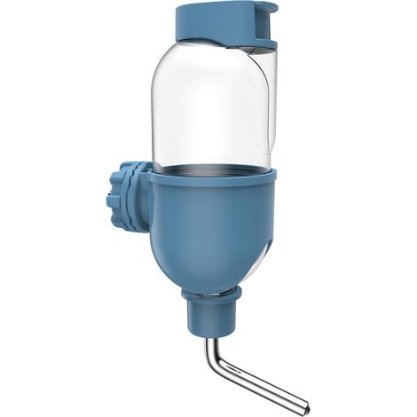 Distributeur Eau pour Petits Animaux [10mm Buse, 500ml] Suspendue Abreuvoir Lapin Automatique Biberon Cochon d'Inde Anti-Goutte Biberon pour Lapin Chinchilla Cochon d'Inde Hérisson Furet (Bleu) (1/5)