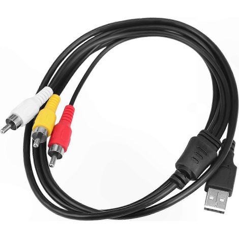 Câble adaptateur USB vers 3 RCA Vidéo pour connexion d’équipements AV, transmission de signaux, solution de configuration complète (1/5)