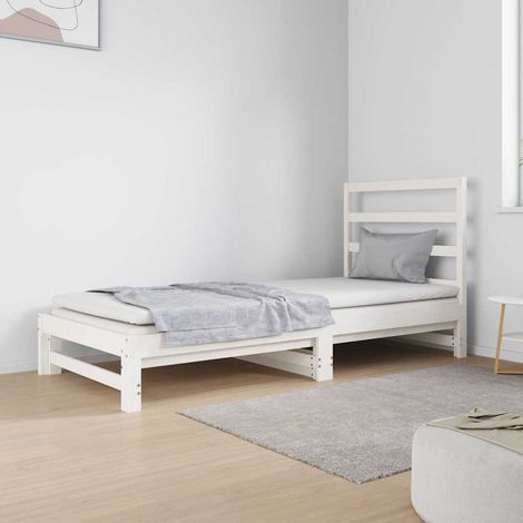 Sofá cama extraíble sin colchón blanco 2x(90x190) cm (1/5)
