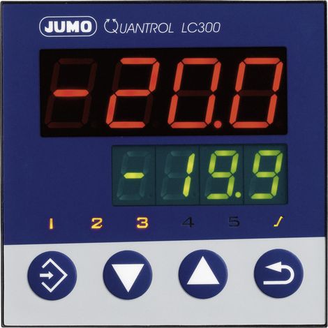 Jumo Quantrol LC300 Temperaturregler L, J, T, K, E, N, S, R, Pt100, Pt1000, KTY Relais 3 A (L x B