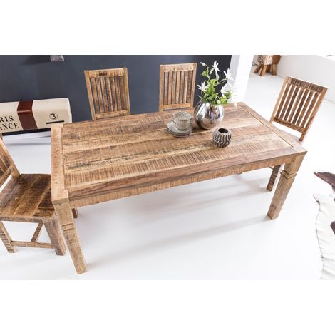 Table à manger 120x70x76 cm en manguier massif (1/5)