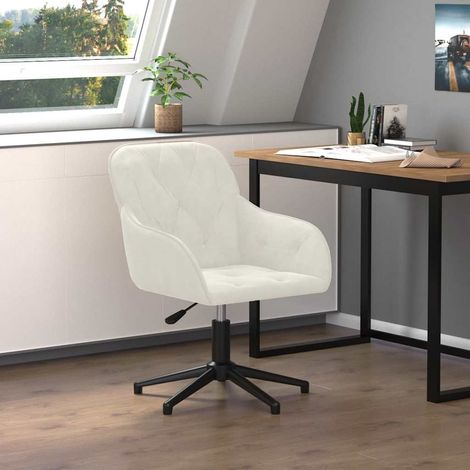 vidaXL Swivel Office Chair Cream Velvet
