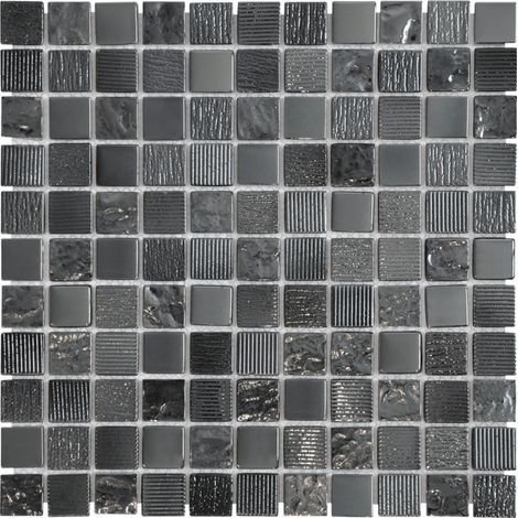 MOSAIQUE GLOSSY NOIR 1 PLAQUE 30,5 x 30,5 CM CASA LINEA