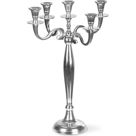 Decorative Candelabra Candelabra – Silver, Black, White or Gold – Sizes – Candle Holder for Pillar Candles – Home Decoration Table and Fireplace (1/5)