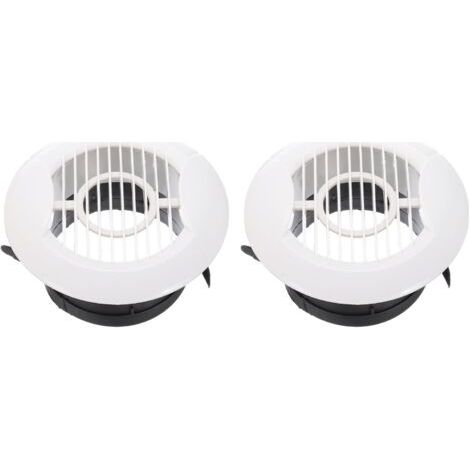 Grille de ventilation ronde de 75 mm, lot de 2 grilles de ventilation de plafond en ABS avec diffuseur intégré pour salle de bain, cuisine, salon (1/5)