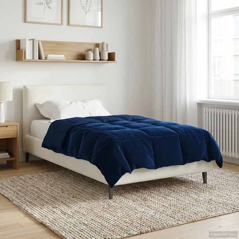 Ganzjahresbettdecke Dunkelblau 140 x 220 cm Mikrofaser