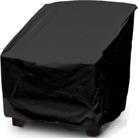 Stackable Garden Chair/Armchair Cover, Outdoor, Waterproof 210D Oxford Fabric, 70 x 79 x 70/102cm (Black, 2pcs)
