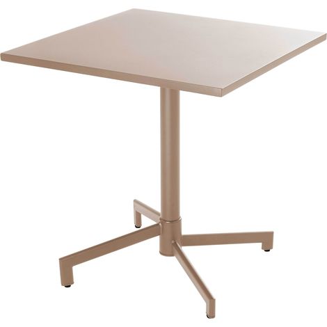 Table de jardin carrée bistrot avec plateau rabattable 70 cm taupe - Palavas (1/5)