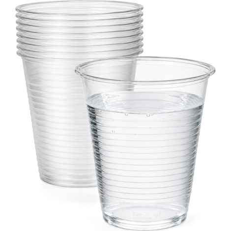 1000 Bicchieri di plastica 166 ml Trasparenti - Bicchieri Usa e Getta per Bevande Calde e Fredde - 10 Confezioni da 100 pezzi (1/5)