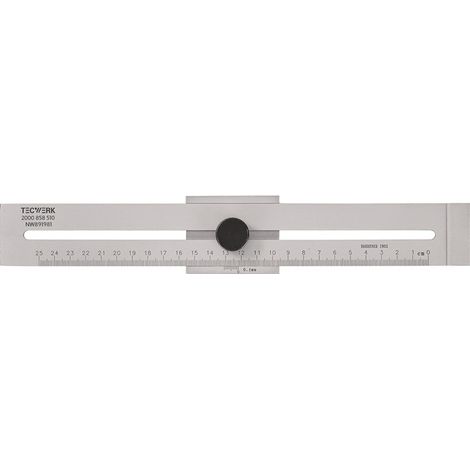 TECWERK Streichmaß 200mm m.flachem Schieber INOX TECWERK