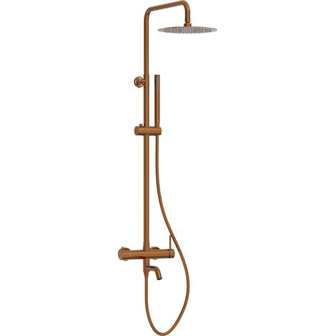 BALNEO Système de douche avec pommeau de pluie cuivre Acier inoxydable  Mitigeur de douche avec douchette CASCADE (1/5)