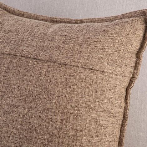 Lot de 2 Housses de Coussin Doux Lin Décoratif Coussin Couvre Style De Luxe pour canapé Chambre Marron Clair 40x40 cm