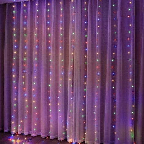 Guirlande lumineuse USB (300 perles LED colorées 3MX3M), guirlande lumineuse féerique tissée, télécommande incluse. (1/5)