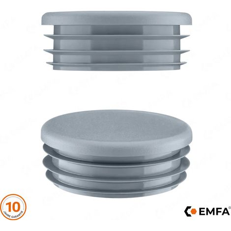 Bouchon lamellaire rond, 120 mm, gris, 1 pièce, bouchon d'extrémité de tuyau en plastique, bouchon lamellaire pour tuyaux, bouchon de tuyau (1/3)