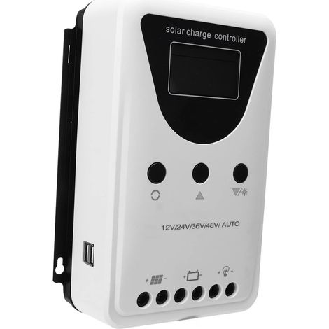 Regolatore di carica solare, resistente agli urti, 12V 24V 36V 48V, robusto regolatore fotovoltaico in lega di alluminio ABS con schermo LCD per la generazione di energia solare (100A) (1/5)