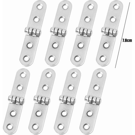(8 pièces) 2/20 charnières pliantes à coins arrondis, pliage universel à 180 degrés, à visser, pour meubles et tables. (1/5)