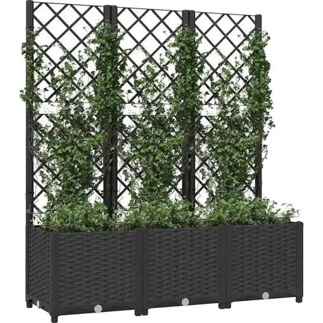 Gartenpflanzer, Vertikales Spalierdesign, Robuste Holzbauweise, Schokolade (1/2)