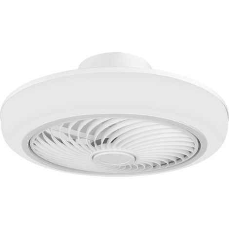 Ventilateur de plafond avec lumière LED  Grille oscillante 360°  Télécommande  20,5x46 cm  Mode Hiver-Été