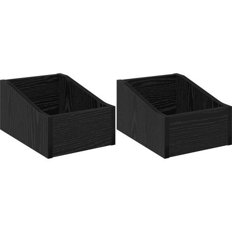 vidaXL Boîte à disques LP 2 pc Chêne noir 23 x 33 x 16 cm
