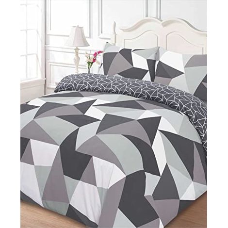 Dreamscene forme Set Copripiumino Una piazza e mezza, 3 pezzi, 200 x 200 cm, 50% Cotone 50% Polietere, Reversibile (1/4)