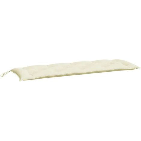 Coussin de banc de jardin blanc cassé, mesurant 150 x 50 x 7 cm, en tissu Oxford. (1/5)