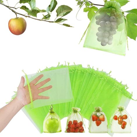 100 Pièces Sachets Protection Plantes Organza Respirant Sacs Protection Fruits Raisins Housses Protection Fruits Jardin Anti Oiseaux (1/4)