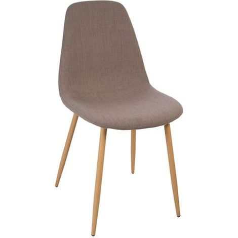 Atmosphera – Chaise scandinave Roka – Structure panneaux de particules et acier – Revêtement polyuréthane – Dimensions L. 45 x l. 53 x H. 87 cm (1/3)