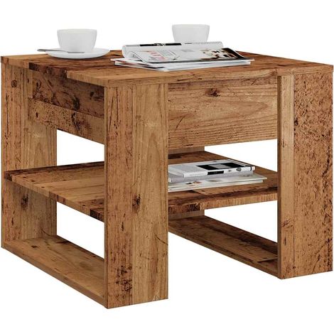 Couchtisch Altholz-Optik 55,5x55x45 cm Holzwerkstoff