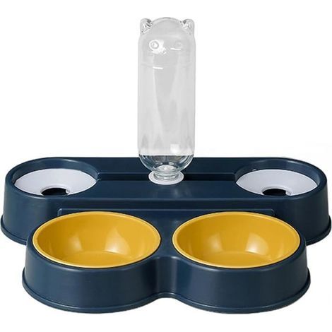 4-in-1 Pet Station: Dual Dispenser, Slow-Feeder Bowl for Cats & Dogs