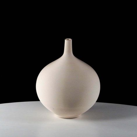 Jarrón decorativo de cerámica blanca Venecia - 24 cm (1/5)
