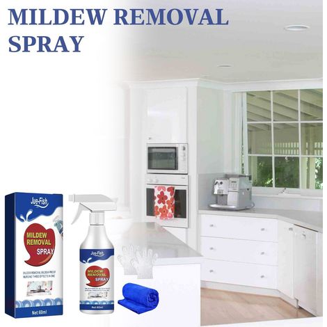Mehrzweck-Spray zur Schimmel- und Fleckenentfernung für die Reinigung von Schimmelflecken auf Badezimmerfliesen, Wänden und Decken – 60 ml + Handtuch + Handschuhe -- BIEMMEDUE (1/5)